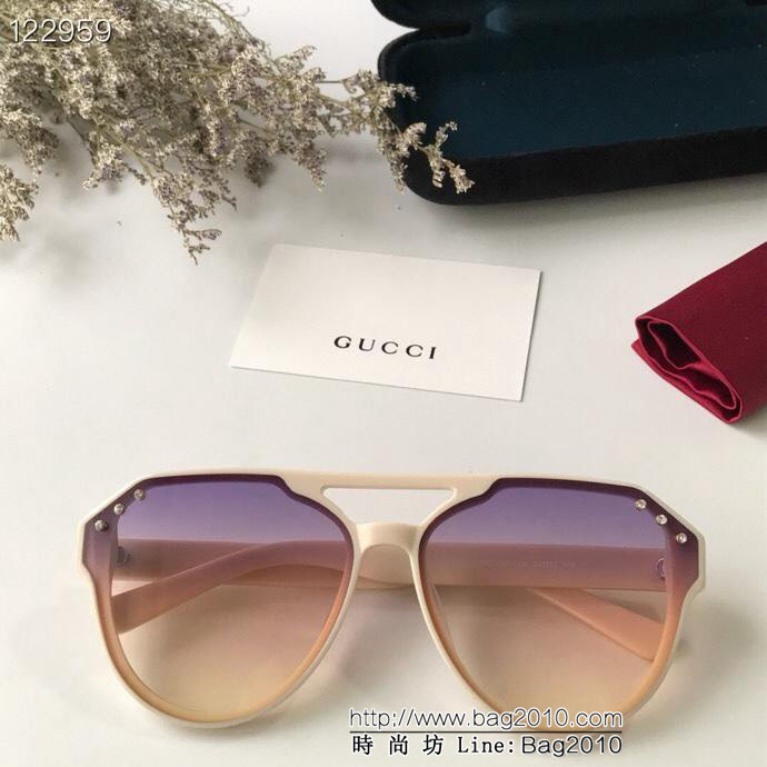 GUCCI古馳 GG0298 新款經典三色鏡腿 搭配小細鑽 奢華時尚百搭款 太陽鏡  lly1284